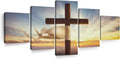 Elephant Stock Holy Cross Wall Art Multi Piece Canvas - 5 Panel Christian Pictures Decor - Digital Design Canvas Print - Christian Wall Decor - 80" X 36"