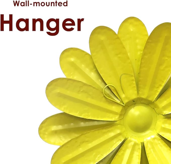 YEAHOME 10'' Sunflower Wall Decor, Metal Flower Wall Art Decorations, Sunflower Spring Yard Garden Decor Hanging for Kitchen, Bathroom, Handmade Gift for Indoor or Outdoor, Set of 2 Wall Sculptures