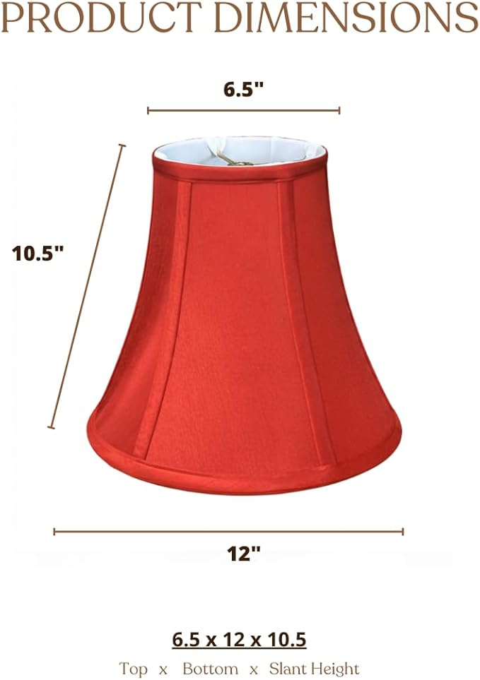 Royal Designs, Inc. BSO-704-12RED-2 True Bell Basic Lamp Shade, 6.5 x 12 x 10.5, Red, 2-Pack