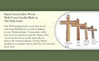 Handcrafted Olive Wood Wall Cross – 6 Inch Cross from the Holy Land | Christian Wooden Cross for Home, Church, Baptism, or Memorial Gift