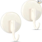 OUTXE Wreath Hanger for Front Door, Upgraded Suction Cup Reef Hook for Glass Window/Over Door, Christmas/Thanksgiving/Halloween/July 4th/Easter/Valentine/Spring/Summer/Fall (White, 2-Pack)