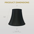 Royal Designs, Inc. BSO-704-8BLK/GL-2 True Bell Basic Lamp Shade, 4 x 8 x 7.25, Black with Gold, 2-Pack