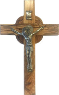 Holy Land Market Catholic Celtic Saint Benedict Olive Wood Crucifix (8 Inches)