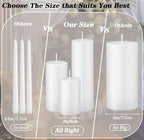36 Pcs Ivory Pillar Candles Bulk Set，Hurricane Candles，3 Different Lengths 2 x 3/4/6 Inch (12 Each)，Dripless Unscented Smokeless，Gives You a Better Atmosphere When Organizing an Event Party.
