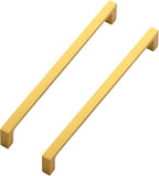 Ravinte 10 Pack Solid 7-1/2 Inch Kitchen Square Cabinet Handles Brushed Brass Drawer Pulls Kitchen Cabinet Hardware Handles
