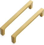 Ravinte 10 Pack Solid 5 Inch Kitchen Square Cabinet Handles Brushed Brass Drawer Pulls Kitchen Cabinet Hardware Handles