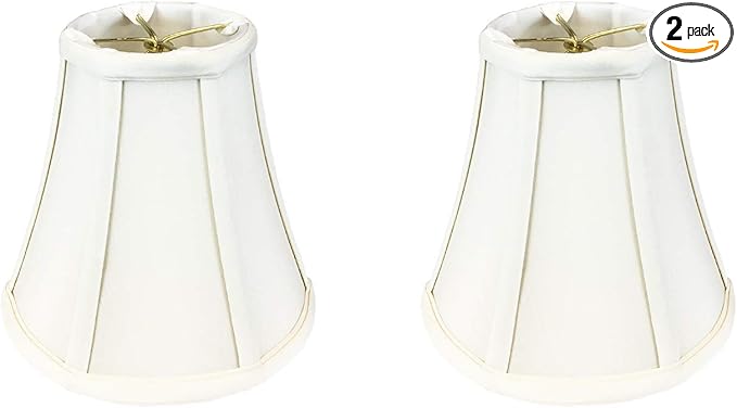 Royal Designs, Inc. BSO-704RC-8WH-2 True Bell Basic Lamp Shade with Round Clip, 4 x 8 x 7.25, White, 2-Pack