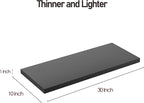 Wall Shelf Set of 1, Black Floating Shelves 30 in W x 10 in D x 1 in H, Wooden Floating Wall Shelf with Invisible Brackets for Living Room/Bedroom/Bathroom/Kitchen Storage and Decor