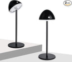 2 Pack Rechargeable Table Lamps, Cordless Bedside Touch Lamp, 3 Color Temps (3000K-6500K), Stepless Dimming, Touch Control, for Restaurant/Bedroom/Outdoor Patry/Camping
