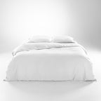 Olive + Crate Tencel Eucalyptus Cooling Duvet Cover Set - Hypoallergenic, Lyocell Tencel Duvet Cover - Soft, Temperature Regulating with Hidden Button Closure & Corner Ties - Queen Size [White Snow]