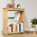 Natural Wood Bookshelf, 3 Tier Bookcase, Freestanding Display Storage Shelves Open Bookshelf for Bedroom, Living Room and Office (Brown, Open Table) (Natural, Table Open)