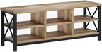 FATORRI Shoe Bench Entryway with Storage, Industrial Wood and Metal Hallway Benches with Adjustable Shelves, Rustic Entry Way Bench for Living Room (47.24 Inch Long, Rustic Oak)