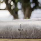 Washable Area Rugs 5x7 Rugs for Living Room Silver Grey Faux Rabbit Fur Rug for Bedroom Faux Sheepskin Rug Teen Room Home Décor