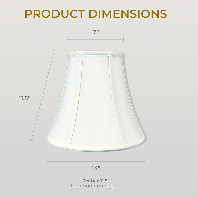 Royal Designs, Inc. BSO-704-14LNWH-2 True Bell Basic Lamp Shade, 7 x 14 x 11.5, Linen White, 2-Pack