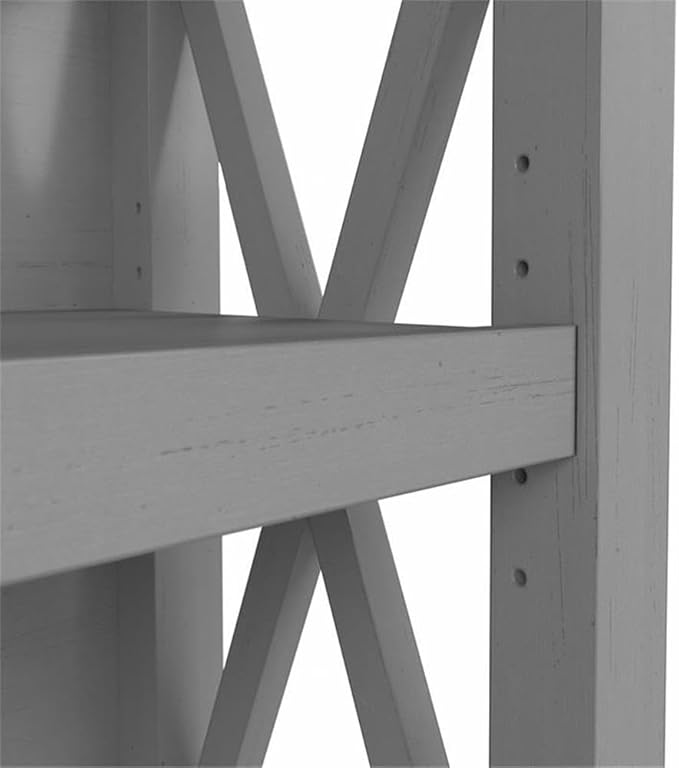 Bush Home Key West Small 2 Shelf Bookcase in Cape Cod Gray, Compact Home Organizer, Vertical Storage Solution, Bookshelf for Office or Living Room