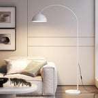 CraftThink Floor Lamp, Contemporary Metal Corner Lamp with Geometric Shade, E26 One-Light Tall Lamp Standing Lamp for Bedroom Reading Living Room, Bulb not Included (White)