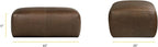 Poly & BARK Denver Ottoman – 43" Large Pouf with Feather-Down Topper – Full-Grain Leather Upholstered Pouf Ottoman for Living Room – Vintage Italian Leather in Cocoa Brown