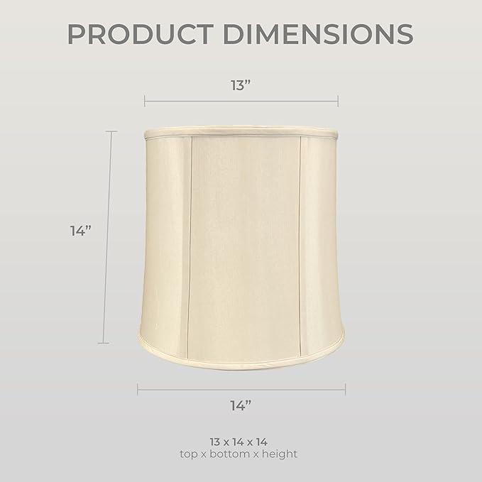 Royal Designs, Inc. BSO-719-14BG-2 Drum Basic Lamp Shade, 13 x 14 x 14, Beige, 2-Pack