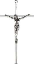 ACHIBANG 10" Silver Crucifix Wall Cross – Catholic Metal Cross with Jesus & INRI for Wall or Over-the-Door Blessing