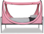 Privacy Pop up Eclipse Bed Tent Bed Drapes (Pink, Twin)