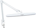 Task Lamp with Clamp, Bright 117PCS LEDs, Metal Swing Arm 24W 2200 Lumen Dimmable Led Desk Lamp for Architect Home Office Study Reading Dorm Workbench Craft, 23 Inch Working Lamp(White)