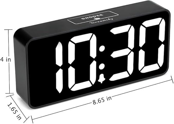 DreamSky Large Digital Alarm Clock Big Numbers for Seniors & Visually Impaired, 9 Inches Electric Clocks for Bedroom, Jumbo Display Fully Dimmable Brightness, USB Ports, Adjustable Alarm Volume