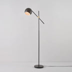 Globe Electric 65911 60" Floor Lamp, Matte Black, Brass Pivot, Metal Shade, in-Line On/Off Foot Switch, Adjustable Arm, 6-Foot Cord, Modern Standing Light for Living Room, Reading, or Office