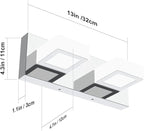 Ralbay Modern Chrome Vanity Light 2 Light Acrylic Stainless Steel Chrome Bathroom Lighting Fixtures Modern LED Vanity Light for Bathroom (Natural White Light 4500K)