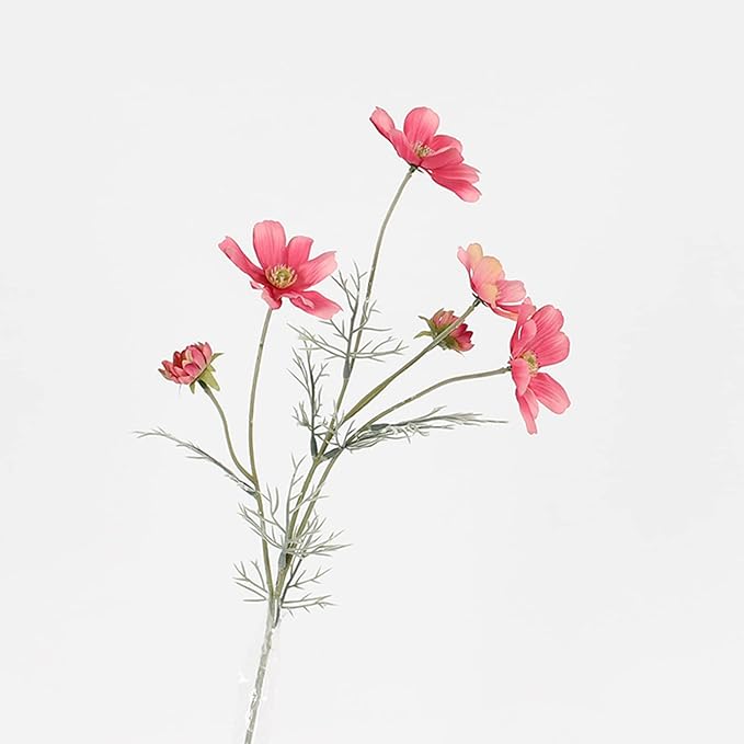 2 Pcs Artificial Flowers Plants Coreopsis Silk Flower Arrangements Wedding Bouquets Decorations Plastic Floral Table Centerpieces for Home Kitchen Garden Party Decor Approx 23.6'' High - Deep Powder