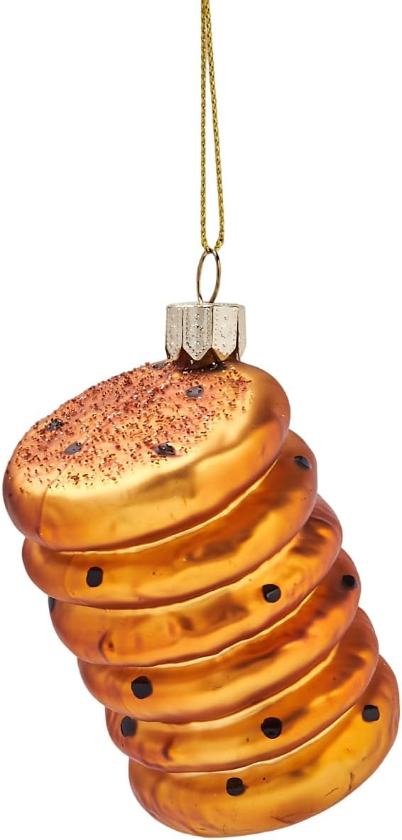 3D Christmas Tree Ornaments 2025 - Glass Blown Chocolate Chip Cookie Food Hanging Christmas Decorations, Mini Fun Ornaments for Xmas Tree Home Outdoor Centerpiece