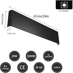 Ralbay 24 inch LED Wall Sconce Lighting, 20W Black Vanity Lights for Bathroom Vanity, Matte Black Modern Warm White 2700-3200K