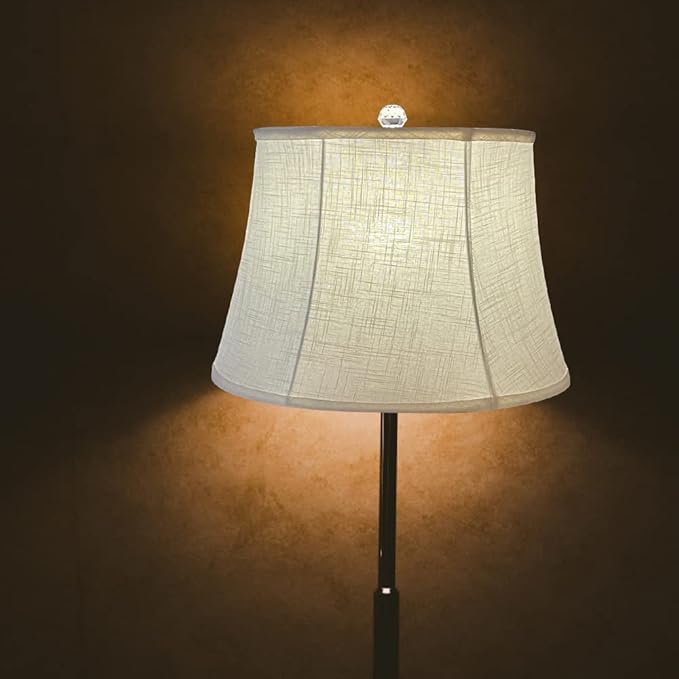 Tootoo Star Brown Large Drum Lamp Shade for Chandeliers Floor Light and Table Lamp,12x16x11" Spider,Fabric Natural Linen Hand Crafted (White)