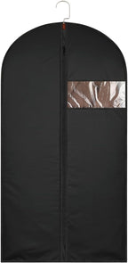 47-Inch Garment Bags Covers,Hanging Clothes Bag, Suit Cover Bags with Clear Window for Hanging Closet Clothes Storage and Travel (Black-47Inch)