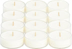 PartyLite Set of 12 Tea Lights Candles, Cedarwood & Vanilla Scent, Aromatherapy Scented Candles Gift Set, Up to 4 to 6 Hours Burn Time