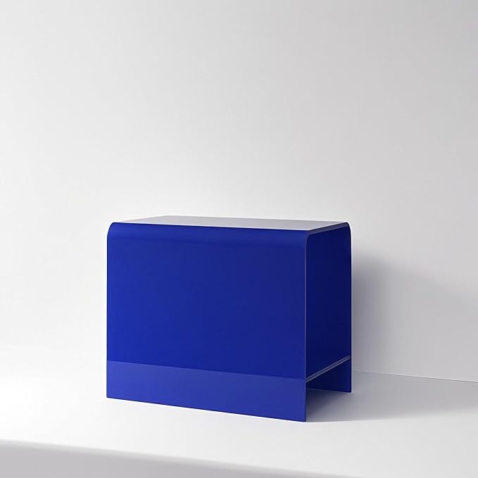 21" Acrylic Shower Stool with Storage Shelf - Waterproof Bath Bench for Spa & Shower, Heavy-Duty Seating (Holds 400lbs) - Ideal for Shaving Legs & Organizing Items (Blue)
