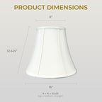 Royal Designs, Inc. BSO-704-16LNWH-2 True Bell Basic Lamp Shade, 8 x 16 x 12.6, Linen White, 2-Pack