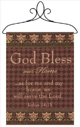 Manual Inspirational Collection Wall Hanging with Frame, God Bless Our Home, 12.5 X 18-Inch