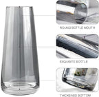 Aoderun Glass Vase for Flowers Modern Vases Home Decor Unique Flower Vase for Bouquet 8.7" Centerpiece Vase Decor Room,Bedroom,Living Room,Library,Office,Table,Entryway,Modern Farmhouse(Grey)