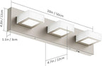 Ralbay 5 Color Temperature Brushed Nickel Bathroom Vanity Lights Dimmable Acrylic Modern LED Brushed Nickel Bathroom Wall Lighting Fixtures 3 Lights