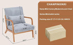 KEIKI Mid-Century Modern Upholstered Accent Chair, Solid Wood Lounge Chair for Living Room