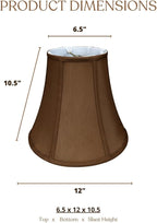 Royal Designs, Inc. BSO-704-12BR True Bell Basic Lamp Shade, 6.5 x 12 x 10.5, Brown