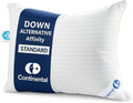 Continental Bedding Affinity Down Alternative Pillow, Medium Firm, 300TC 100% Cotton Shell, for Side, Back, and Stomach Sleepers