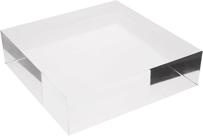 Plymor Clear Polished Acrylic Square Display Block, 2" H x 7" W x 7" D