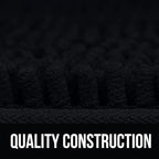KANGAROO Bathroom Rugs, Chenille Soft Absorbent Bath Rug, Shaggy Shower Mat, Quick Dry Machine Wash Bathmat, Plush Carpet Mats for Tub, Bathtub and Room Home Decor Accessories, 42x24, Black