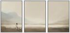 MUDECOR Framed Wall Art Print Set Serene Coastal Landscape Minimalist Illustrations Modern Art Boho Decorative Colorful Chic for Living Room, Bedroom, Office - 24"x36"x3 White