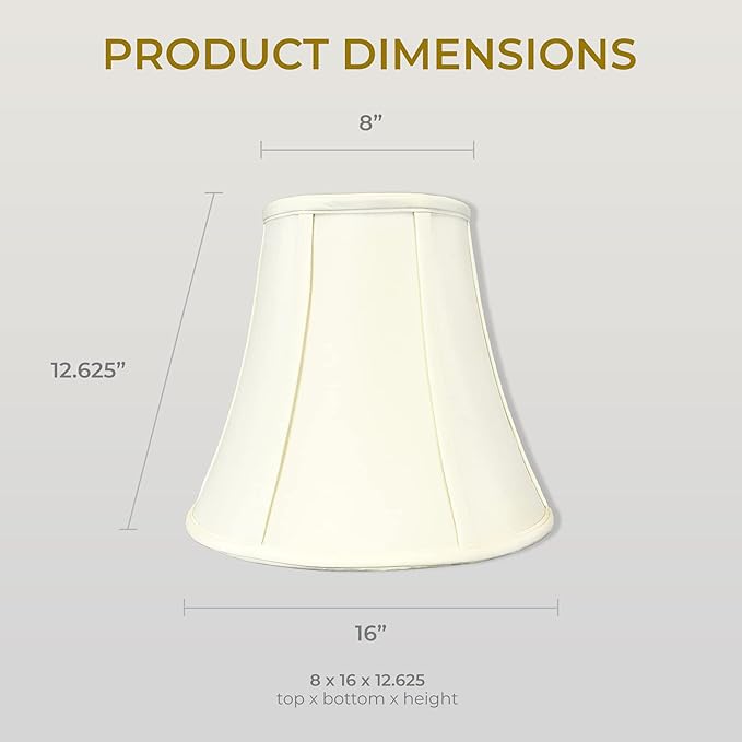 Royal Designs, Inc. BSO-704-16EG True Bell Basic Lamp Shade, 8 x 16 x 12.6, Eggshell