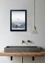 Framed Bathroom Wall Art Heart Water Drop Splash Canvas Print Artwork Bathroom Pictures Wall Decor Modern Painting for Home Office Decoration