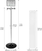 QWORK Umbrella Holder for Entryway, Stainless Steel Umbrella Bag Wrapper Station with Customizable Sign – 200 Long Bags Included, for High Traffic Areas