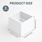 Acrylic Nesting Risers Display Stands Cube Boxes with Hollow Bottoms 6Pcs Whith Acrylic Boxes for Display (Whith)