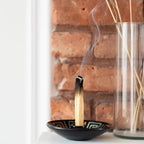 Luna Sundara Authentic Peru Pottery Palo Santo Stick Holder and Incense Holder with 5 Palo Santo Sticks Handmade Ceramic Smudge Bowl Sage Holder Black and White Lizard Gift Set